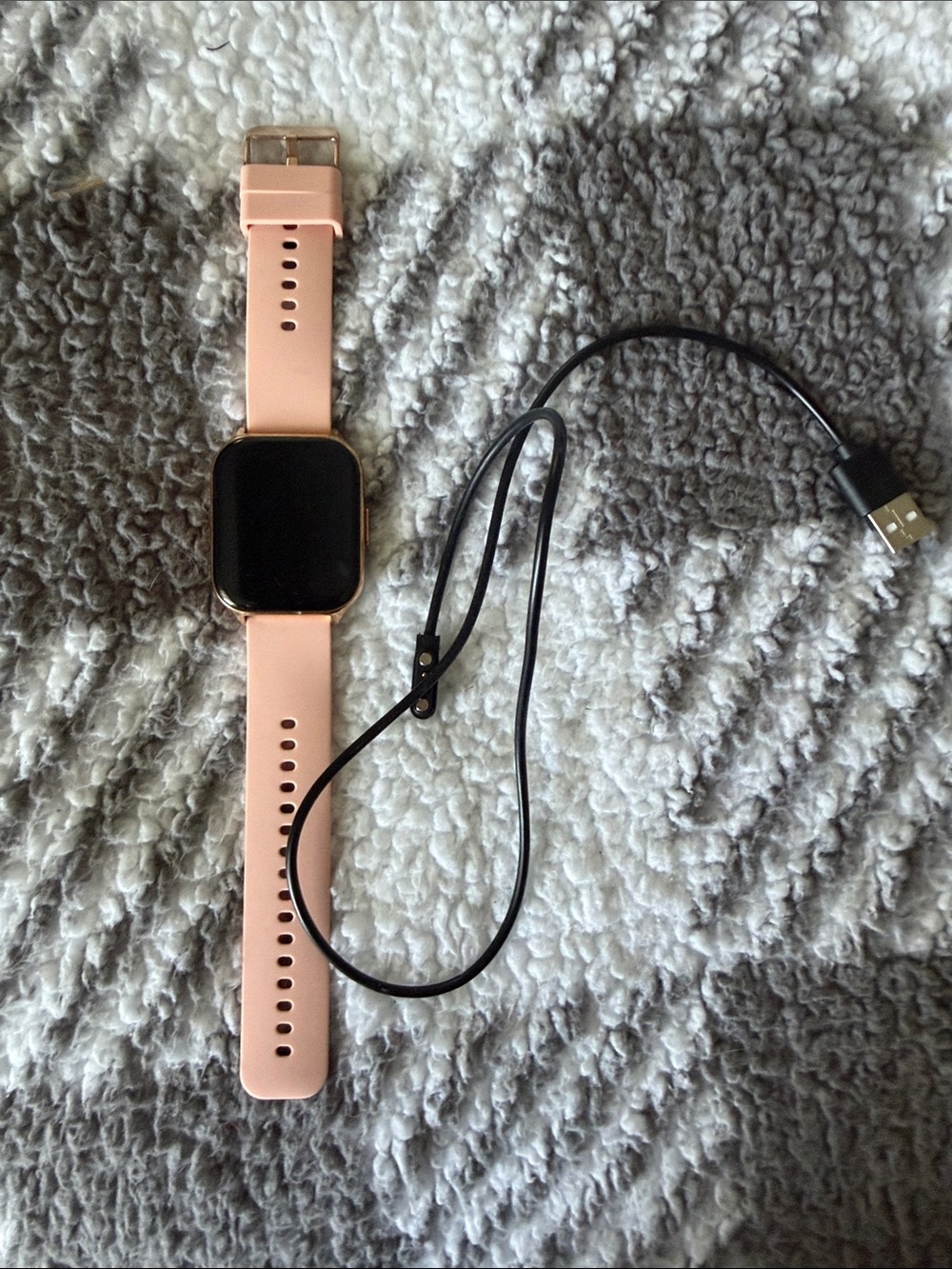 Pink Smartwatch with Silicone Strap - Unbranded
